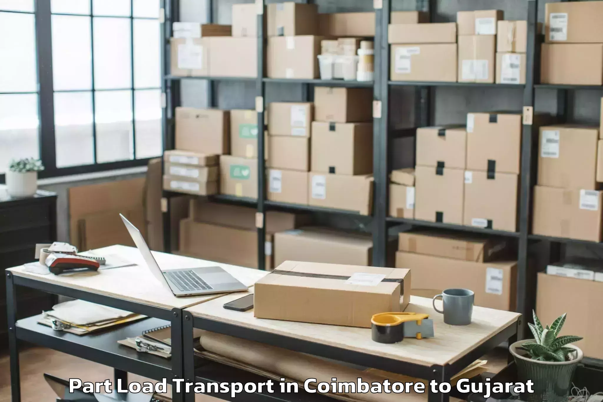 Reliable Coimbatore to Lakhtar Part Load Transport